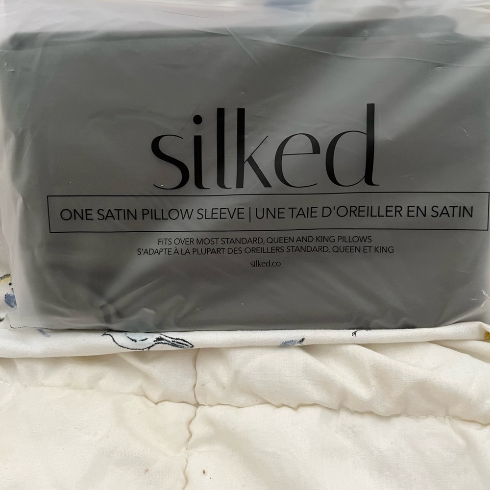 Satin Pillow Sleeve, open-ended pillow case.